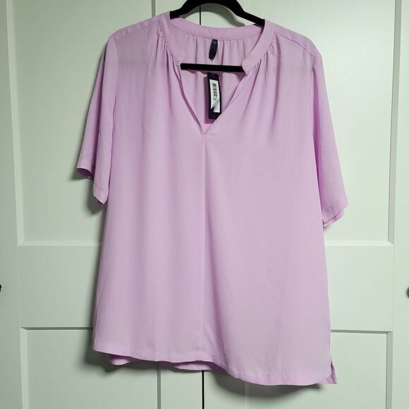 NYDJ double georgette pop over blouse size large - Picture 6 of 10
